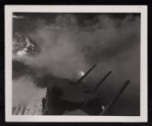 First hit (Kamikaze) on USS Saratoga during Battle of Iwo Jima (Feb 1945). 